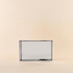 Plateau miroir gris en métal 29x18cm élégant | Hashtag Déco