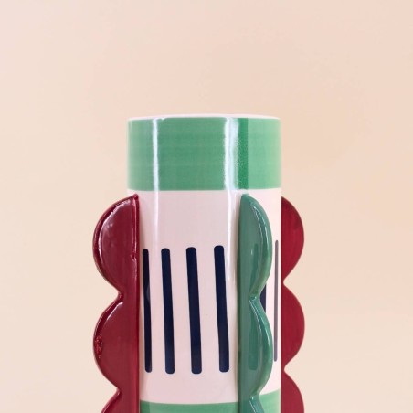 Vase coloré en porcelaine 28cm vert bleu rose | Hashtag Déco