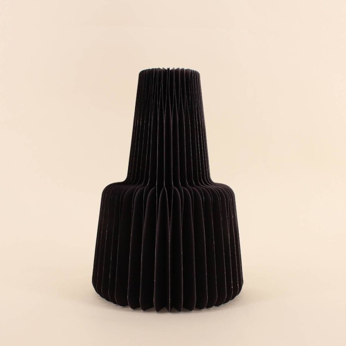 Vase pliable en papier rond noir | Hashtag Déco