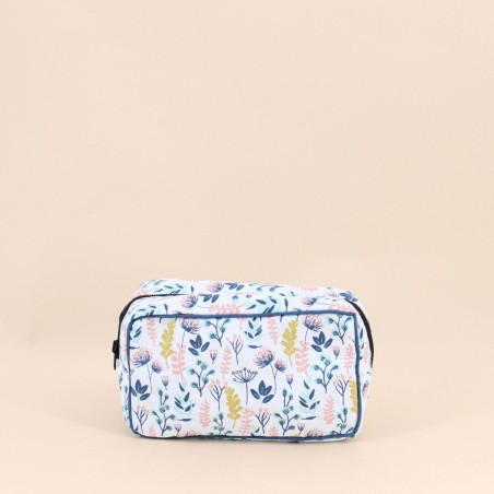 Set de 2 trousses fleuris coton blanc | Hashtag Déco