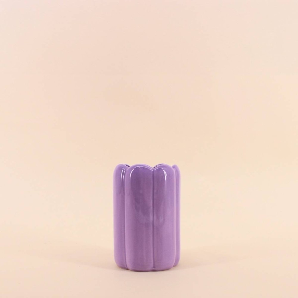 Vase festonné violet dolomite 15 cm | Hashtag Déco