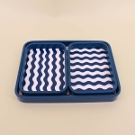 Set de 3 plateaux MDF bleu et blanc | Hashtag Déco