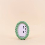 Cadre photo ovale vert en résine | Hashtag Déco