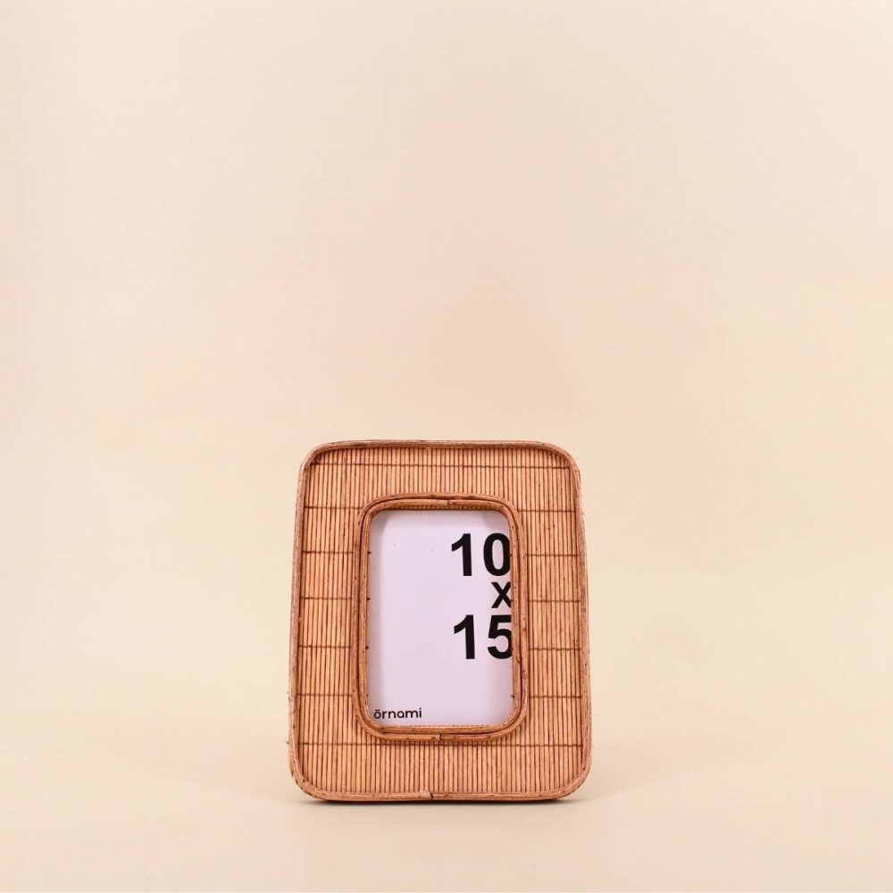 Cadre photo bambou beige 10x15 cm élégant | Hashtag Déco