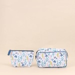 Set de 2 trousses fleuris coton blanc | Hashtag Déco