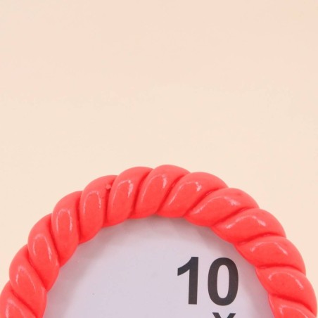 Cadre photo rond rose en résine 13,5cm | Hashtag Déco