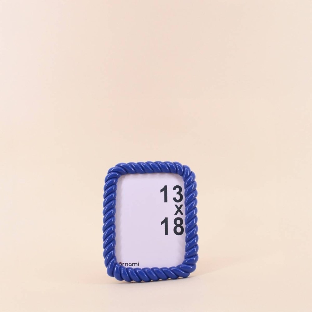 Cadre torsadé bleu en résine 13x18cm | Hashtag Déco