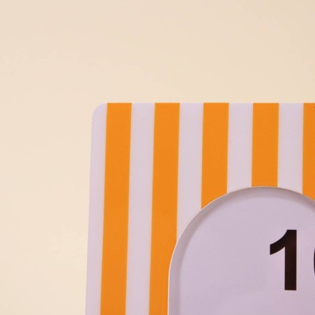 Cadre photo rayé jaune/blanc 17x22 cm en PVC | Hashtag Déco