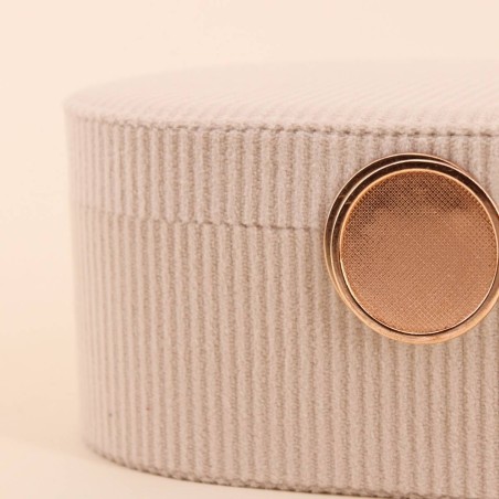 Boite à bijoux velours beige élégant 22x13cm | Hashtag Déco