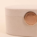 Boite à bijoux velours beige élégant 22x13cm | Hashtag Déco