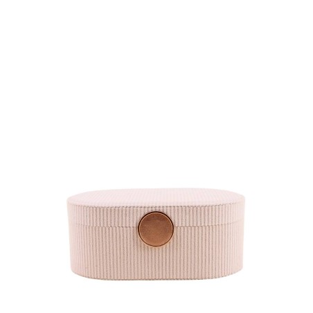 Boite à bijoux velours beige élégant 22x13cm | Hashtag Déco