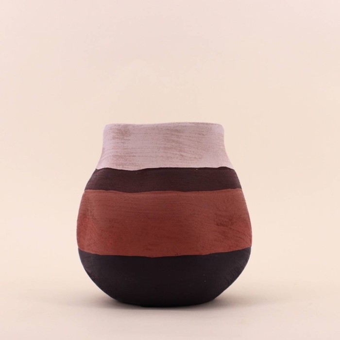 Vase en grès marron beige 17cm | Hashtag Déco