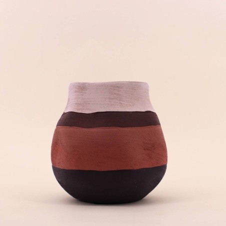 Vase en grès marron beige 17cm | Hashtag Déco