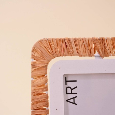 Cadre photo raphia beige 18x23cm, élégance naturelle | Hashtag Déco