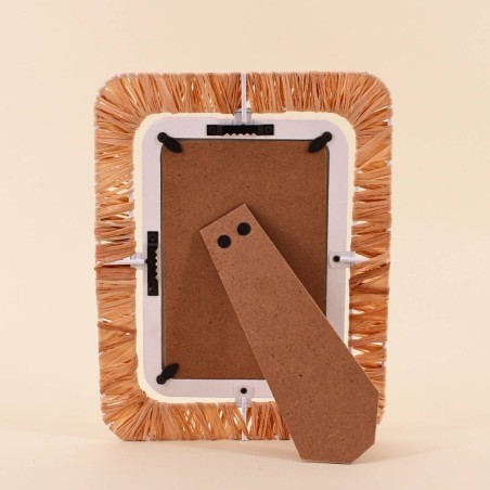 Cadre photo raphia beige 18x23cm, élégance naturelle | Hashtag Déco