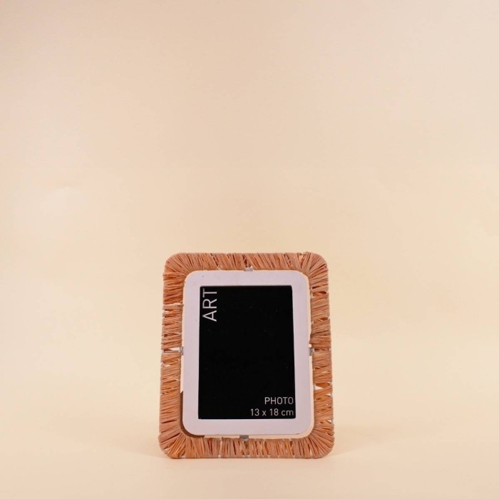 Cadre photo raphia beige 21x26cm | Hashtag Déco