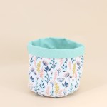 Set de 2 paniers fleuris réversibles coton bleu | Hashtag Déco