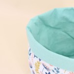 Set de 2 paniers fleuris réversibles coton bleu | Hashtag Déco
