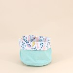 Set de 2 paniers fleuris réversibles coton bleu | Hashtag Déco