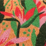 Paillasson tropical coco vert et rose 40x60cm | Hashtag Déco