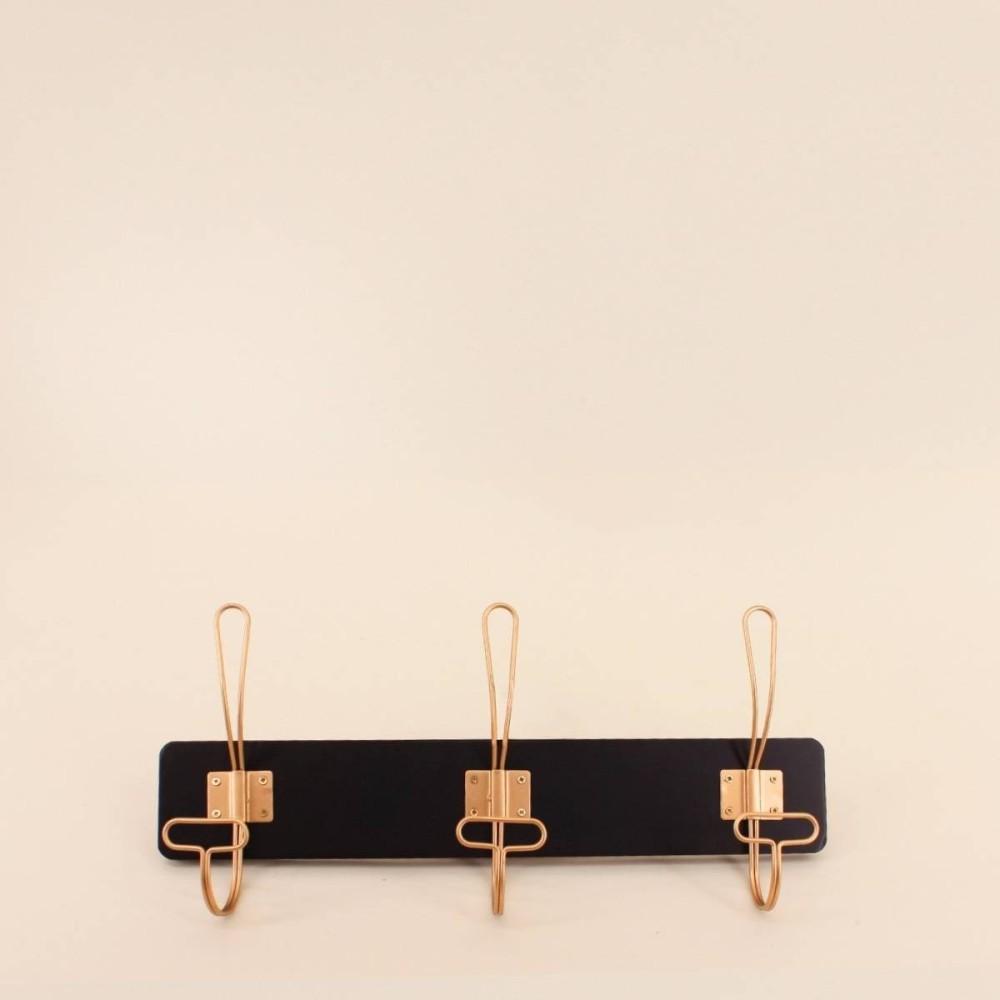 Patère métal noir doré 40x18cm élégante | Hashtag Déco