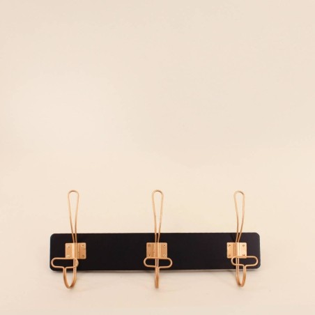 Patère métal noir doré 40x18cm élégante | Hashtag Déco