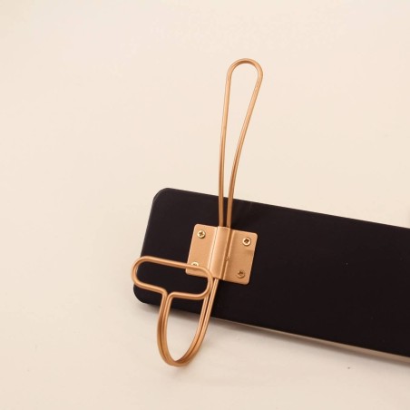 Patère métal noir doré 40x18cm élégante | Hashtag Déco