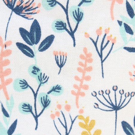 Set de 2 paniers fleuris réversibles coton bleu | Hashtag Déco