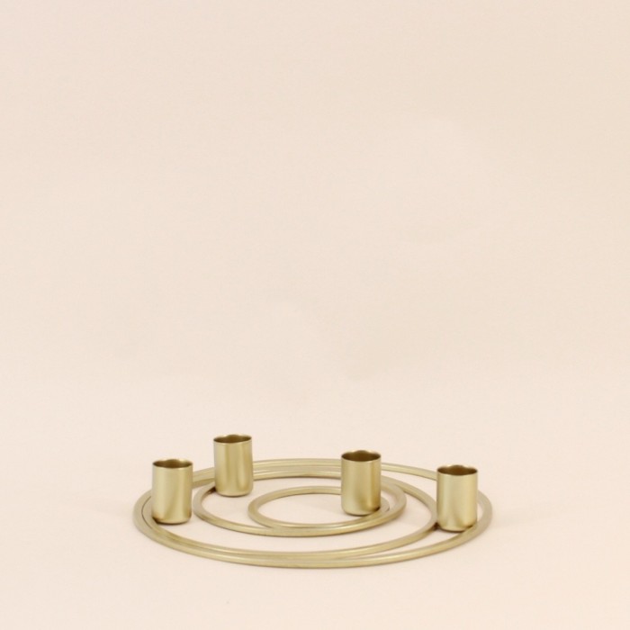 Bougeoir en métal doré 4 supports élégant | Hashtag Déco