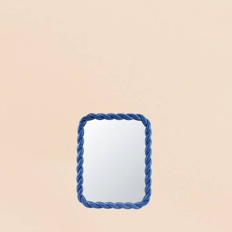 Miroir torsadé bleu en verre 30x40cm | Hashtag Déco