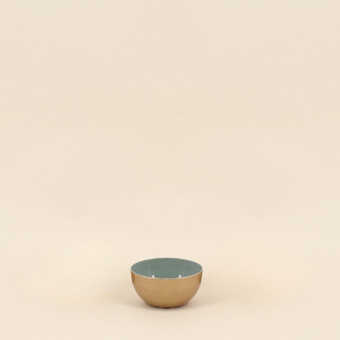 Coupelle ronde métal doré vert 10cm | Hashtag Déco