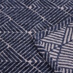 Rideau géométrique coton bleu 140x250cm | Hashtag Déco