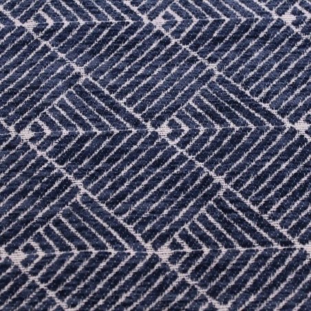 Rideau géométrique coton bleu 140x250cm | Hashtag Déco