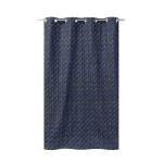 Rideau géométrique coton bleu 140x250cm | Hashtag Déco
