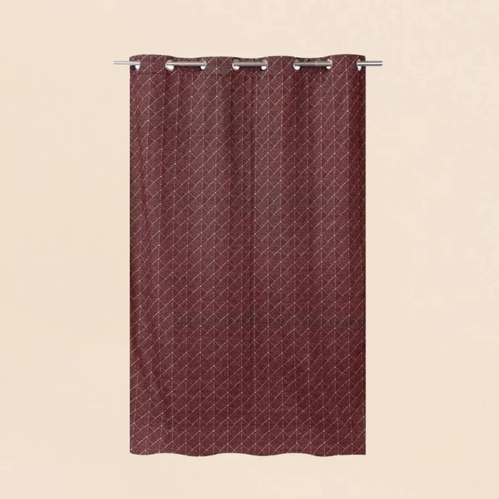 Rideau géométrique coton bleu 140x250cm | Hashtag Déco