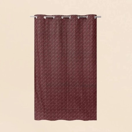 Rideau géométrique coton bleu 140x250cm | Hashtag Déco