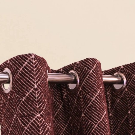 Rideau géométrique coton bleu 140x250cm | Hashtag Déco