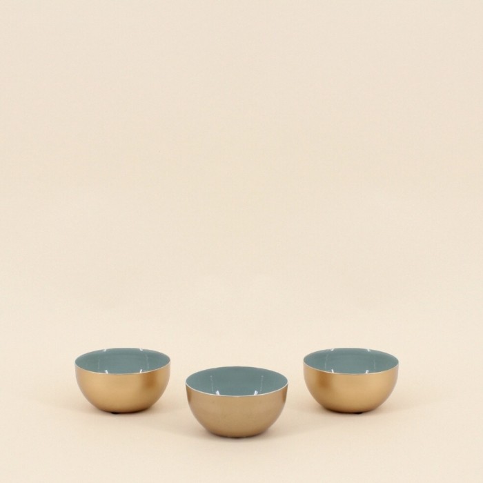 Lot de 3 coupelles métal doré et vert | Hashtag Déco