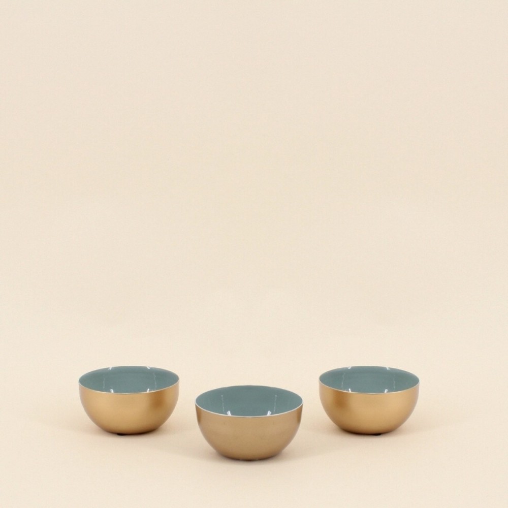Lot de 3 coupelles métal doré et vert | Hashtag Déco