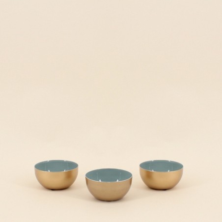 Lot de 3 coupelles métal doré et vert | Hashtag Déco