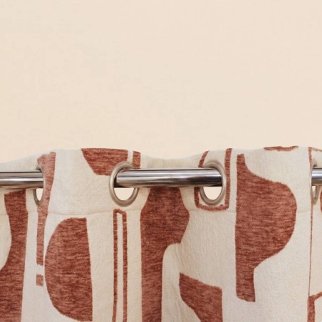 Rideau jacquard beige marron 140x240cm | Hashtag Déco