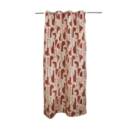 Rideau jacquard beige marron 140x240cm | Hashtag Déco