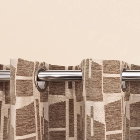 Rideau velours beige marron 140x240cm | Hashtag Déco