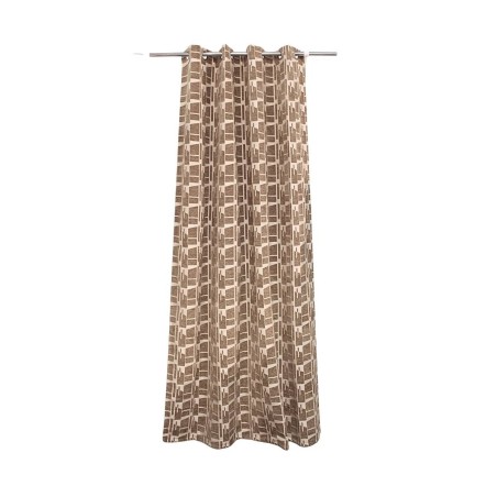 Rideau velours beige marron 140x240cm | Hashtag Déco