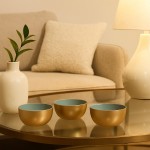 Lot de 3 coupelles métal doré et vert | Hashtag Déco