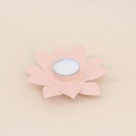 Bougeoir fleur métal rose 12cm | Hashtag Déco