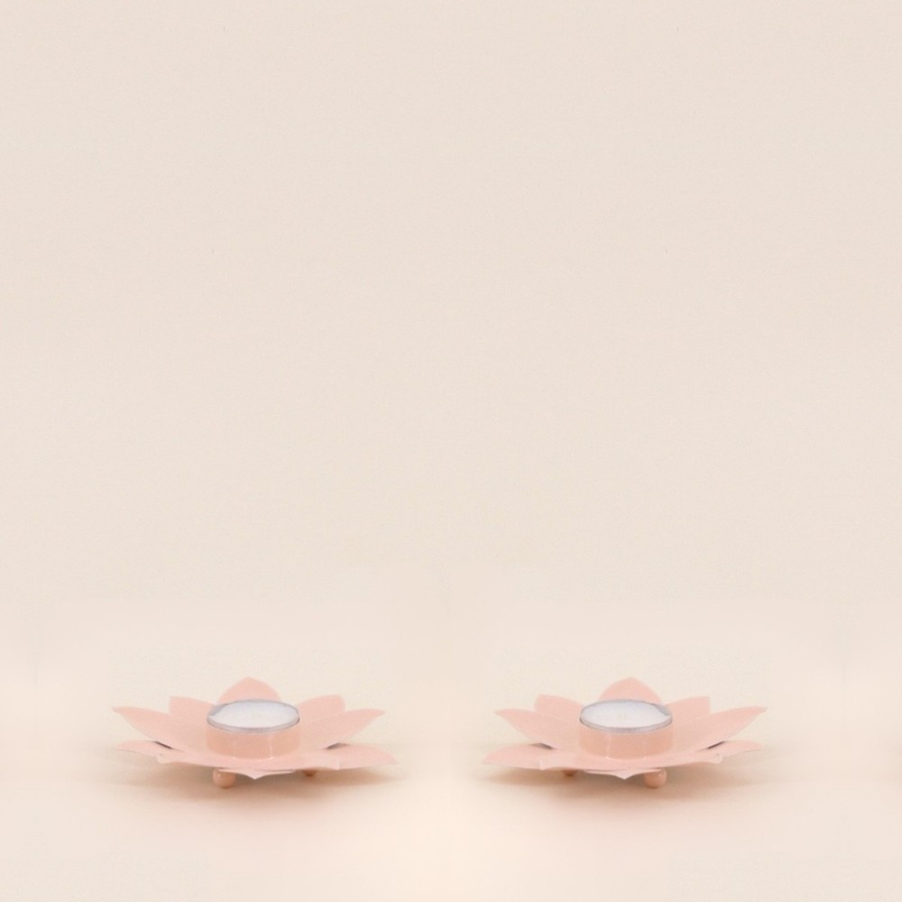Bougeoirs fleurs rose céramique 12cm | Hashtag Déco