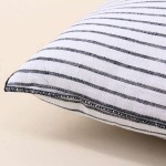 Coussin rayé coton beige 30x50cm | Hashtag Déco