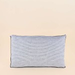 Coussin rayé coton beige 30x50cm | Hashtag Déco