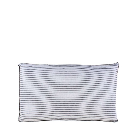 Coussin rayé coton beige 30x50cm | Hashtag Déco